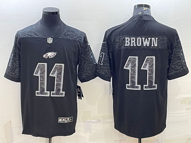 Men Philadelphia Eagles #11 Brown Black Reflector 2022 Nike Limited NFL Jersey
